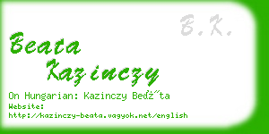 beata kazinczy business card